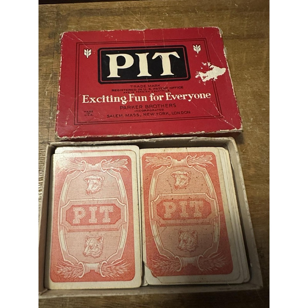 Vintage PIT CARD GAME - 1919 Bull and Bear Edition - Parker Brothers - COMPLETE